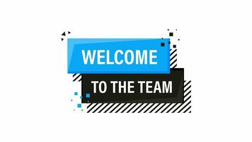 Welcome to the team megaphone blue banner in 3D style on white background. Motion graphics. video