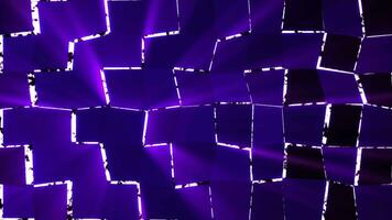 purple color square shape background with glowing light rays background video