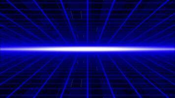 Moving Abstract sci-fi grid with flickering optical flare on the background Bright glowing neon lights video