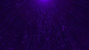 Purple meteor shower wavy particles falling with sparkling particles , particles background video