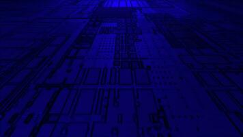 Blue computer chipset pattern 3d futuristic technology background video