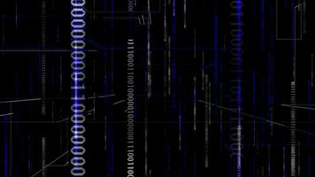 Blue color digital matrix background with and binary codes video