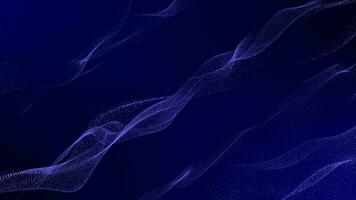 Blue color digital diagonal strip particle wave in cyberspace abstract background video