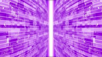 3D Purple striped box pattern moving technology 3d cyberspace with light rays video