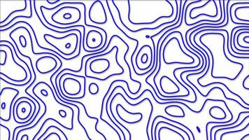 blue color abstract pattern with animation of morphing line as topographic map video