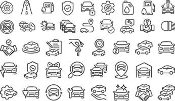 Automobile and  Car dealer, vehicle and automobile industry related editable stroke outline icon isolated on white background flat vector illustration.