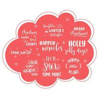 Lettering set caligraphy winter, new year, christmas vector