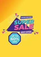 super sale banner template design. big deal flash sale discount template promotion posts. web banner for mega hot sale promotion discount sale banner. end of season special offer Sales vector banner