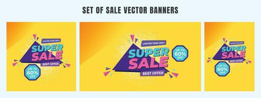 super sale banner template design. big deal flash sale discount template promotion posts. web banner for mega hot sale promotion discount sale banner. end of season special offer Sales vector banner