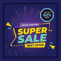 super sale banner template design. big deal flash sale discount template promotion posts. web banner for mega hot sale promotion discount sale banner. end of season special offer Sales vector banner