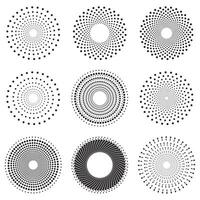 Collection of abstract symbol of circular dotted pattern vector