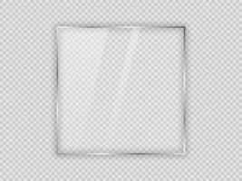 Glass plate in square frame vector