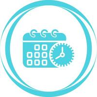 Calendar with clock Vector Icon