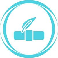 Quill pen with scroll Vector Icon