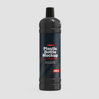 maqueta de botella de plástico psd