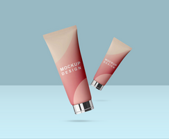 Cosmetic Cream Tube Packaging Mockup Two Tubes psd