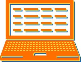 Writing Laptop Vector Icon