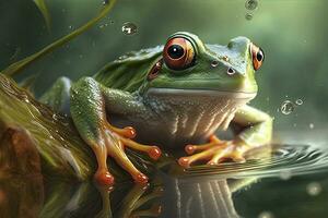 Frog in a Pond photo