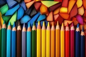 Colorful Crayon Seamless Background AI Generated photo