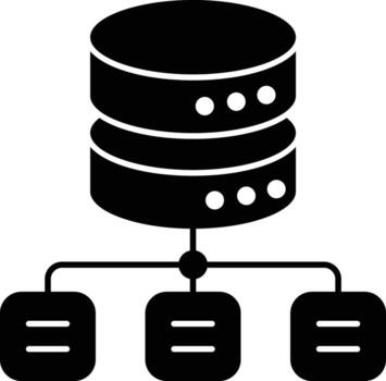 base de datos red glifo íconos diseño estilo vector