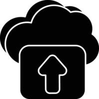 nube subir glifo icono diseño estilo vector