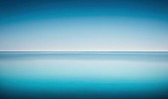 Serene Blue Seascape with a Minimalist Horizon photo