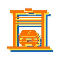 Car in garage Vector Icon