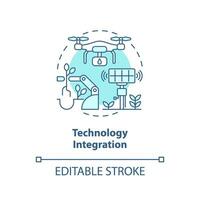 2D editable technology integration icon representing vertical farming and hydroponics concept, isolated vector, thin line illustration. vector