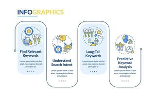 2D AI for SEO vector colorful infographics template, data visualization with 4 steps, process timeline chart.