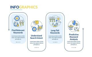 2D AI for SEO vector colorful infographics template, data visualization with 4 steps, process timeline chart.