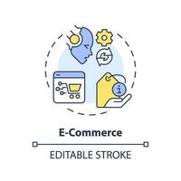 Editable e-commerce icon concept, isolated vector, AI for SEO thin line illustration. vector