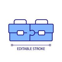 Customizable icon representing joint ventures concept, isolated vector, FDI thin line illustration. vector