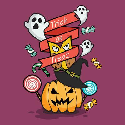 Trick Or Treat Drawing Vector Art Icons And Graphics For Free Download Halloween Invitation Greeting Card Doodle Style Vector