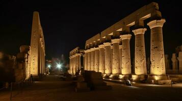 Luxor temple historical architecture of Egypt. UNESCO heritage of civilization. AI generated. photo