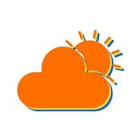 Sun Cloud Vector Icon