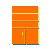 Cupboard with Shelves Vector Icon