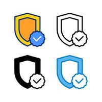 secure icon in 4 style flat, line, glyph and duotone vector