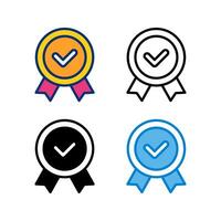 trust badge icon in 4 style flat, line, glyph and duotone vector