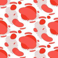 Seamless pattern with abstract modern graphic elements in red. Dynamic color shapes and textures with smooth flowing shapes. Texture for the design of the background, flyer or presentation vector