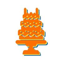 icono de vector de pastel de cumpleaños