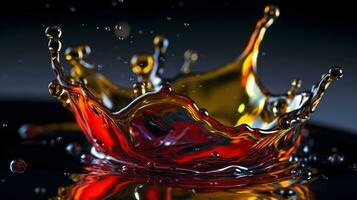 Macro photograph of a splash of liquid, Background. Generative AI photo