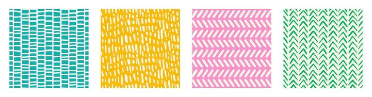 Set of Aesthetic Contemporary printable seamless pattern with abstract Minimal elegant line brush stroke shapes and line in vibrant colors. vector
