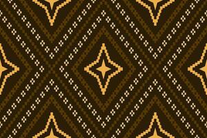 Cross stitch colorful geometric traditional ethnic pattern Ikat seamless pattern abstract design for fabric print cloth dress carpet curtains and sarong Aztec African Indian Indonesian vector