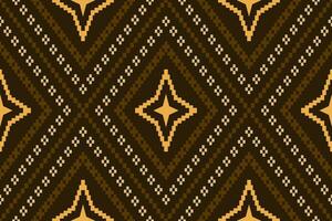 Cross stitch colorful geometric traditional ethnic pattern Ikat seamless pattern abstract design for fabric print cloth dress carpet curtains and sarong Aztec African Indian Indonesian vector