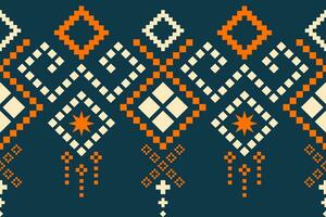 Cross stitch colorful geometric traditional ethnic pattern Ikat seamless pattern abstract design for fabric print cloth dress carpet curtains and sarong Aztec African Indian Indonesian vector