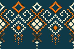 Cross stitch colorful geometric traditional ethnic pattern Ikat seamless pattern abstract design for fabric print cloth dress carpet curtains and sarong Aztec African Indian Indonesian vector