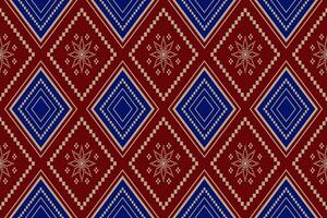 Cross stitch colorful geometric traditional ethnic pattern Ikat seamless pattern abstract design for fabric print cloth dress carpet curtains and sarong Aztec African Indian Indonesian vector