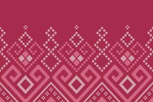 Cross stitch colorful geometric traditional ethnic pattern Ikat seamless pattern abstract design for fabric print cloth dress carpet curtains and sarong Aztec African Indian Indonesian vector