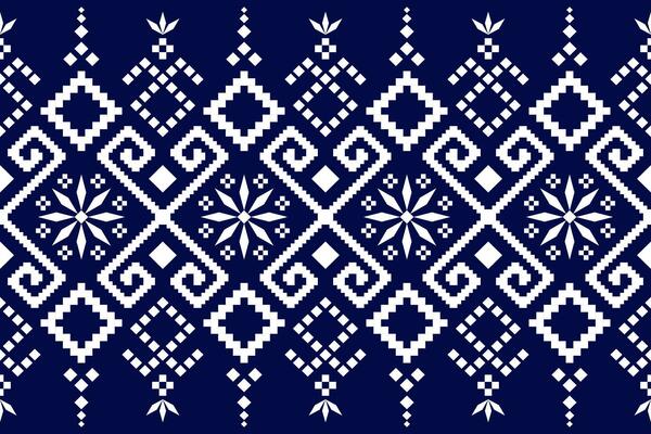 Cross stitch colorful geometric traditional ethnic pattern Ikat seamless pattern abstract design for fabric print cloth dress carpet curtains and sarong Aztec African Indian Indonesian
