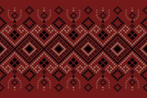 Cross stitch colorful geometric traditional ethnic pattern Ikat seamless pattern abstract design for fabric print cloth dress carpet curtains and sarong Aztec African Indian Indonesian vector
